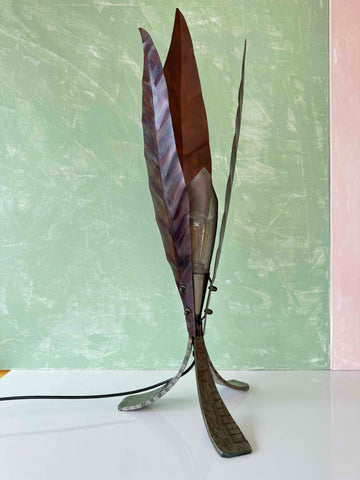 Brutalistic Regency style floor or table lamp by Franco Zavarise, 1999
